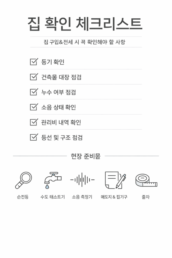 집 보러 가기 전 확인사항