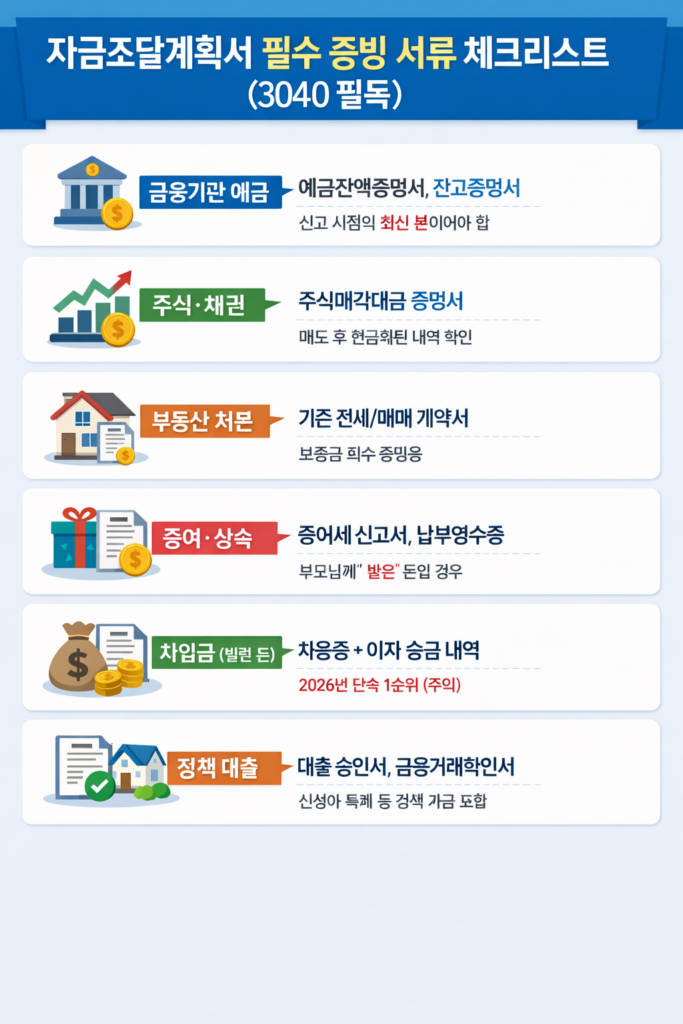 자금조달계획서 필수 증빙 서류