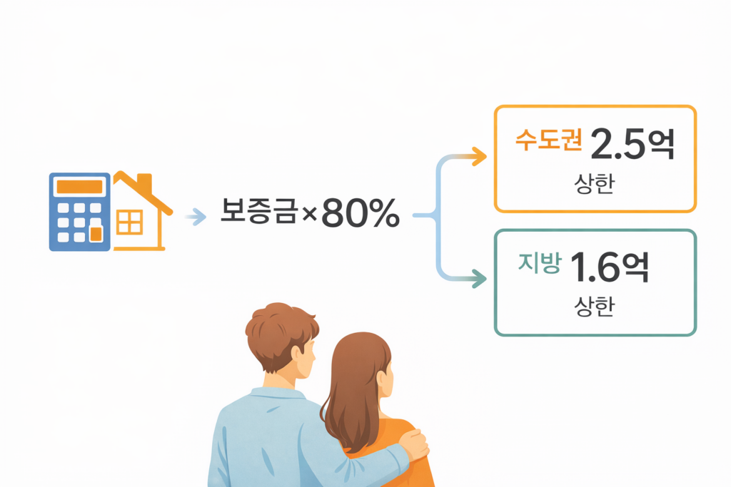 2026 신혼부부 혜택 얼마 전세대출 보증금 80% 상한 계산