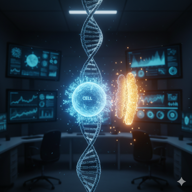 糖尿病薬の落とし穴と細胞の力を解説する生物講師の講義風景